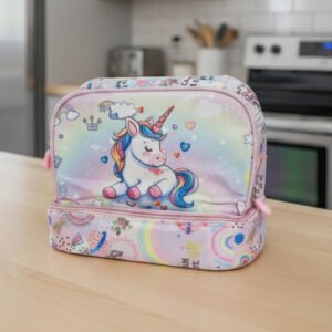 Kids Double Wall Insulated Lunch Bags With Multiple Sections (UNICORN)