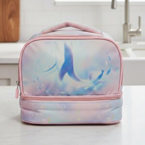 Kids Double Wall Insulated Lunch Bags With Multiple Sections (Dolphin)