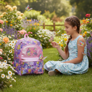 Floral Backpack for Kids – Spacious, Durable School Bag with Multiple Compartments