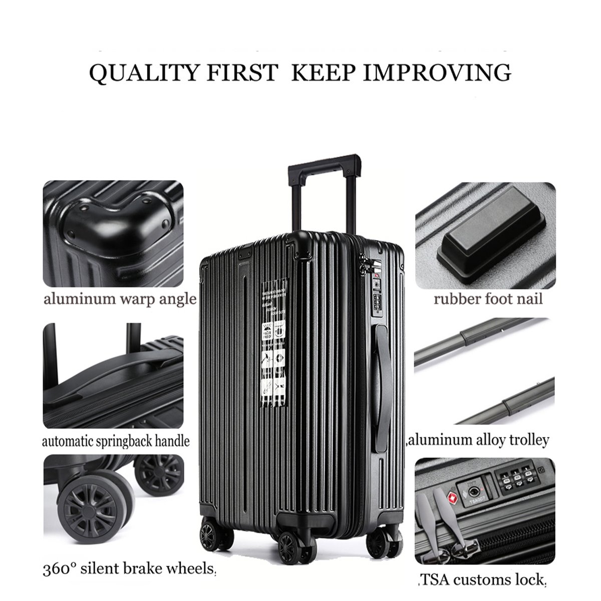 20 Inch & 24 Inch Hard Shell Trolley Luggage Set – Lightweight Spinner Suitcase with TSA Lock & Telescopic Handle - 1802 - Image 2