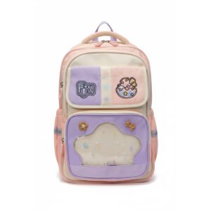Girls Pastel School Backpack – Cute Pink & Purple Kids Bookbag with Multi Pockets, Lightweight Kindergarten & Elementary Bag