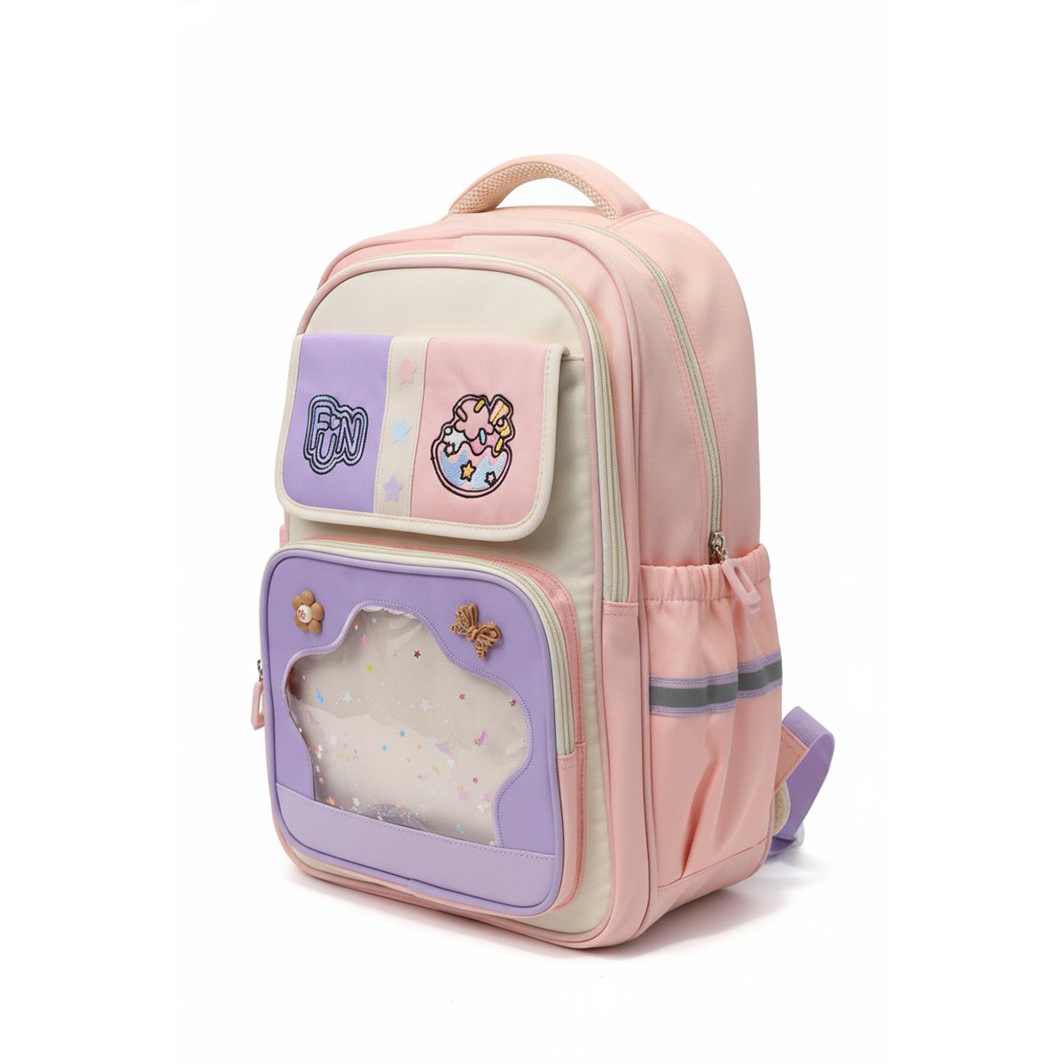 Girls Pastel School Backpack – Cute Pink & Purple Kids Bookbag with Multi Pockets, Lightweight Kindergarten & Elementary Bag - Image 3