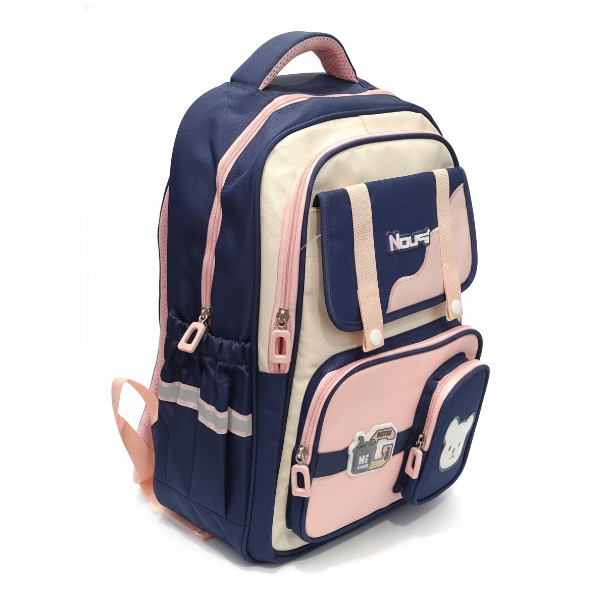 Girls School Backpack Navy Pink – Cute Elementary Bookbag with Multi Pockets, Lightweight Kids Backpack for Kindergarten & Primary School - Image 2