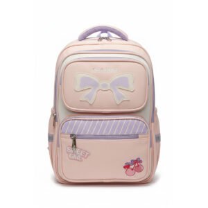Cute Girls Backpack – Pink Bow School Bag for Kids, Lightweight Sweet Girl Backpack for Kindergarten & Preschool