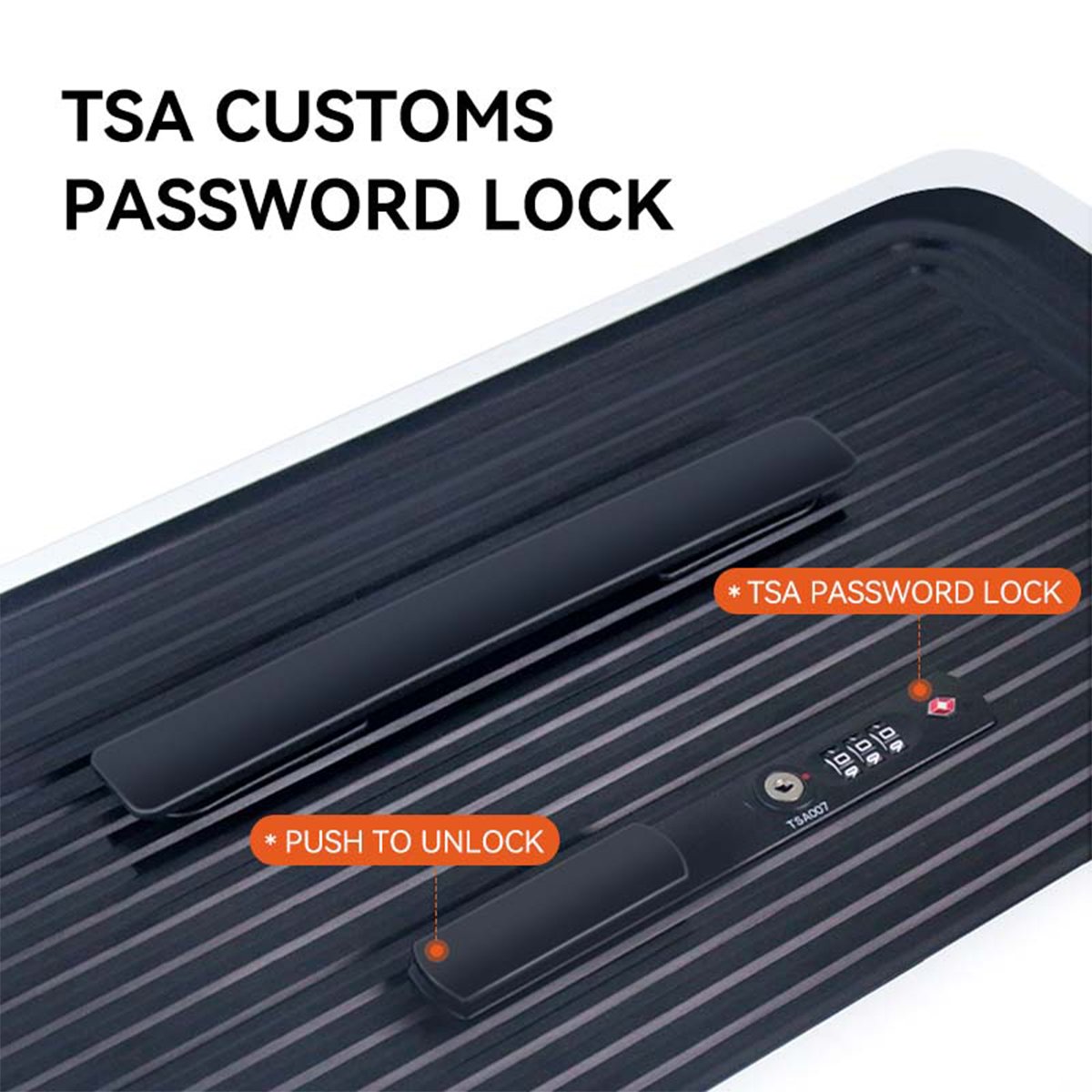 20" & 24" Hard Shell Trolley Luggage Set with TSA Lock – Black Spinner Suitcases - 2501 - Image 5