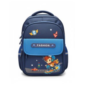 School Backpack – Lightweight Elementary Bookbag with Chest Strap, Breathable Back Support & Multiple Compartments, Blue