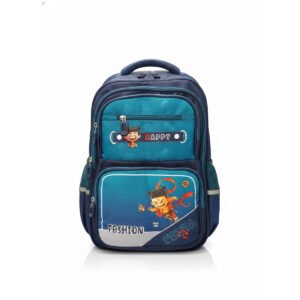 Kids Cartoon School Backpack for Boys, Lightweight Elementary Bookbag with Multiple Compartments, Water-Resistant Student Bag with Side Pockets & Padded Straps, Blue