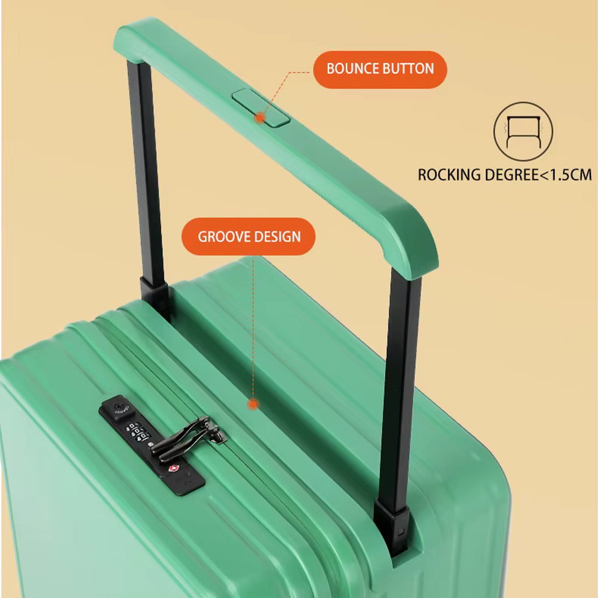 26 Inch Hard Shell Trolley Suitcase with Spinner Wheels β Lightweight Large Travel Luggage Bag - 1360 No. - 26" - Image 4