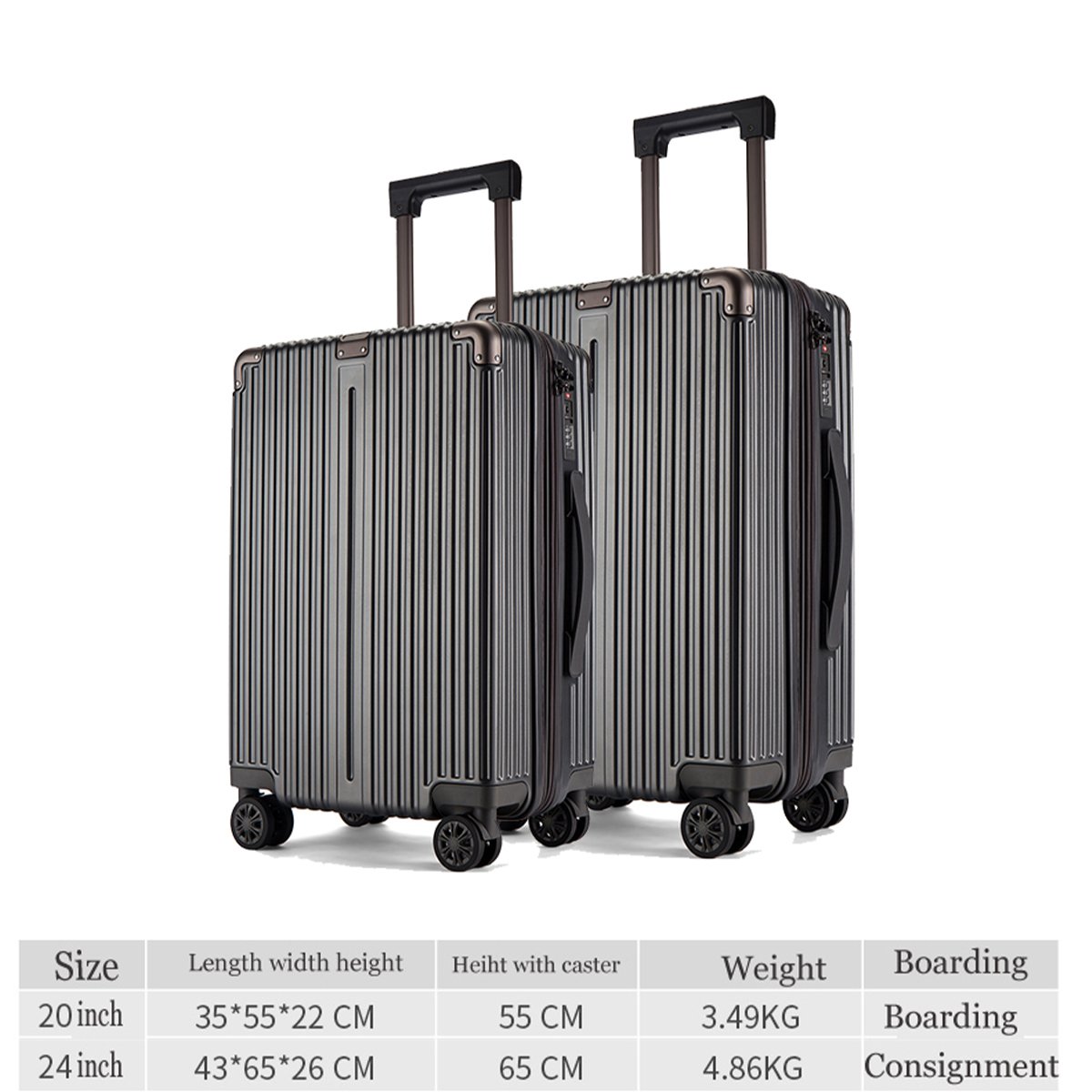 20 Inch & 24 Inch Hard Shell Trolley Luggage Set – Lightweight Spinner Suitcase with TSA Lock & Telescopic Handle - 1802 - Image 5